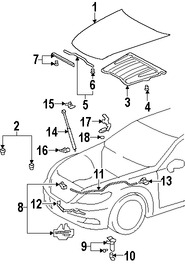 Foto de Panel de Cap� Original para Lexus LS460 Lexus LS600h Marca LEXUS N�mero de Parte 5330150080