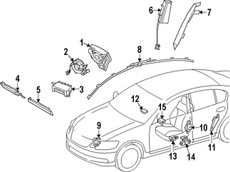 Foto de Airbag de Asiento Original para Lexus GS430 Lexus GS300 Lexus GS350 Lexus GS460 Lexus GS450h Marca LEXUS N�mero de Parte 7393030020A0