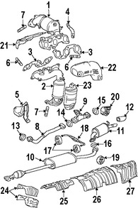 Foto de Tubo de Escape Original para Lexus RX400h 2006 2007 2008 Toyota Highlander 2006 2007 Marca LEXUS N�mero de Parte 1741020480