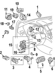 Foto de Interruptor Dimmer del tablero de instrumentos Original para Lexus RX400h 2006 2007 2008 Marca LEXUS Nmero de Parte 841190E010B0