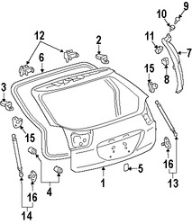 Foto de Soporte Elevaci�n Puerta Trasera Original para Lexus RX400h Lexus RX330 Lexus RX350 Marca LEXUS N�mero de Parte 6896049215