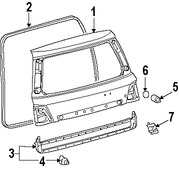 Foto de Puerta Trasera Original para Lexus LX570 Marca LEXUS N�mero de Parte 6700560E00