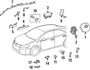 Foto de Sensor de impacto del Air Bag Original para Lexus CT200h Scion tC Toyota Prius V Marca LEXUS Nmero de Parte 8917319445