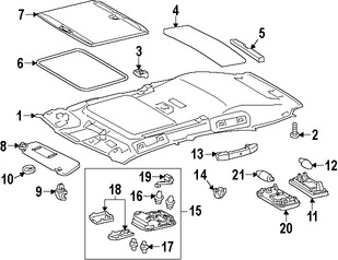 Foto de Techo Interior Original para Lexus CT200h 2014 2015 2016 2017 Marca LEXUS N�mero de Parte 6331076020A1