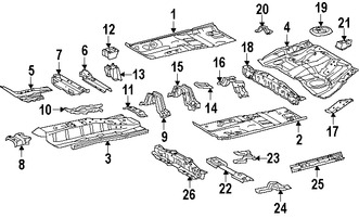 Foto de Travesano Plataforma de Piso Original para Toyota Lexus Scion Marca LEXUS N�mero de Parte 5705212010