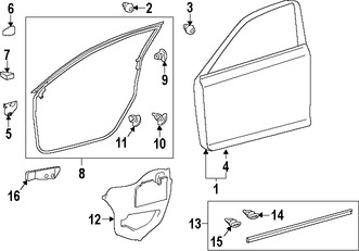 Foto de Sello de la puerta Original para Lexus CT200h Marca LEXUS Nmero de Parte 6786376010