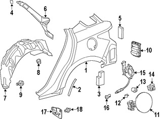 Foto de Panel Lateral Trasero Original para Lexus CT200h Marca LEXUS Nmero de Parte 6161176020