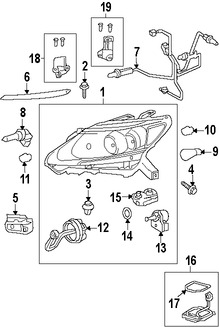 Foto de Faro Original para Lexus HS250h 2010 2011 2012 Marca LEXUS N�mero de Parte 8118575101