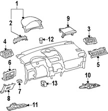 Foto de Cubierta de Panel de Instrumentos Original para Lexus HS250h 2010 2011 2012 Marca LEXUS N�mero de Parte 5544675040A0
