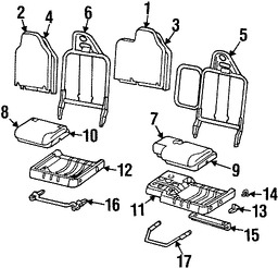 Foto de Bastidor de Asiento Original para Mazda B2300 Mazda B3000 Mazda B4000 Marca MAZDA N�mero de Parte 1F7088163