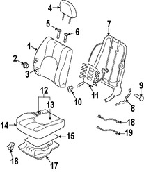 Foto de Bastidor de Asiento Original para Mazda Tribute 2005 2006 2008 2009 2010 2011 Marca MAZDA N�mero de Parte ZZDA88610