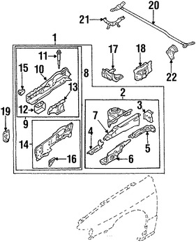 Foto de Protector del Guardafangos Original para Mazda Protege Mazda Protege5 Marca MAZDA N�mero de Parte BJ0J53220B