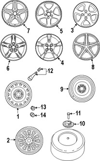 Foto de Ruedas Original para Mazda Protege Mazda Protege5 Mazda Miata Mazda RX-8 Marca MAZDA N�mero de Parte 9965254040