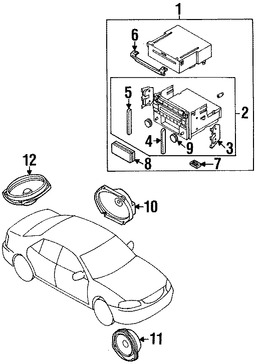Foto de Perilla de Radio Original para Mazda Protege 2002 2003 Mazda Protege5 2003 2002 Marca MAZDA N�mero de Parte F14666BC1