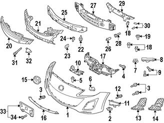 Foto de Barra de impacto de parachoque Original para Mazda 3 2012 2013 2010 2011 Marca MAZDA N�mero de Parte BBM450070B