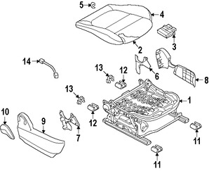 Foto de Cubierta del Mecanismo de Ajuste de Reclinacion de Asiento Original para Mazda 3 2014 2015 2016 2017 Marca MAZDA Nmero de Parte BHN9881F402
