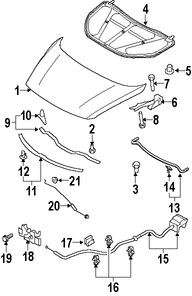 Foto de Cable Abre Capo Original para Mazda CX-9 Marca MAZDA N�mero de Parte TD1156720A00