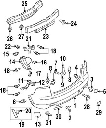 Foto de Tuerca de cubierta de parachoques Original para Mazda CX-9 Mazda 5 Mazda CX-7 Marca MAZDA N�mero de Parte C23550ES1