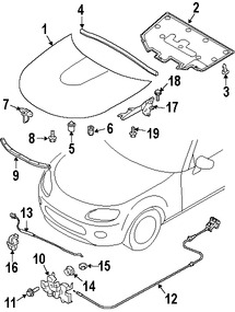 Foto de Cerrojo del capo Original para Mazda MX-5 Miata Marca MAZDA N�mero de Parte NE5556620B
