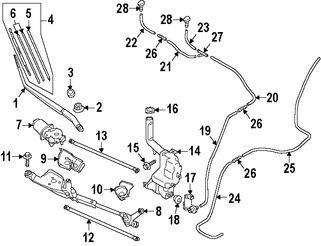 Foto de Ojal Bomba de limpia parabrisas Original para Mazda 2 Mazda MX-5 Miata Mazda Marca MAZDA Nmero de Parte D65176677