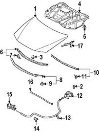 Foto de Cable Abre Capo Original para Mazda 6 2003 2004 2005 2006 2007 2008 Marca MAZDA N�mero de Parte GK2A56720J