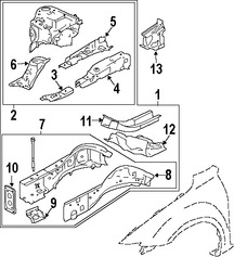 Foto de Refuerzo del protector del Guardafangos Original para Mazda 6 2003 2004 2005 2006 2007 2008 Marca MAZDA N�mero de Parte GK2A5415X