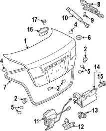 Foto de Tapa del maletero Original para Mazda 6 2003 2004 2005 2006 2007 2008 Marca MAZDA N�mero de Parte GK2A52610E