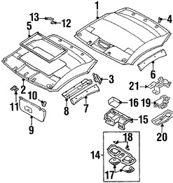 Foto de Interruptor del Techo Corredizo Original para Mitsubishi Eclipse Mitsubishi Endeavor Mitsubishi Lancer Mitsubishi Outlander Marca Mitsubishi Nmero de Parte MR641879