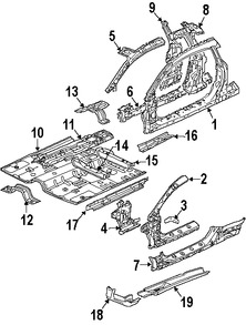 Foto de Pilar A de Carroceria Original para Mitsubishi Eclipse Marca Mitsubishi Nmero de Parte 5311B647