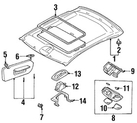 Foto de Interruptor del Techo Corredizo Original para Mitsubishi Galant Mitsubishi Lancer Mitsubishi Eclipse Mitsubishi Endeavor Marca Mitsubishi Nmero de Parte MR473973