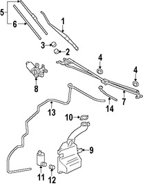 Foto de Ojal Bomba de limpia parabrisas Original para Mitsubishi Galant Mitsubishi Endeavor Mitsubishi Eclipse Marca Mitsubishi Nmero de Parte MN169808