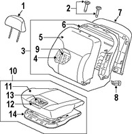 Foto de Bastidor de Asiento Original para Mitsubishi Galant Mitsubishi Endeavor Mitsubishi Eclipse Marca Mitsubishi Nmero de Parte MR595781