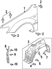 Foto de Protector de Guardafangos Original para Mitsubishi Outlander Marca Mitsubishi Nmero de Parte 5370A953