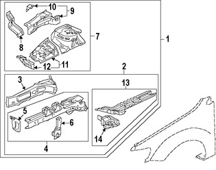 Foto de Refuerzo del protector del Guardafangos Original para Mitsubishi Outlander Mitsubishi Outlander Sport Marca Mitsubishi Nmero de Parte 5220B313