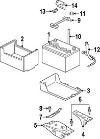 Foto de Soporte de la Bandeja de la batera Original para Mitsubishi Outlander Marca Mitsubishi Nmero de Parte 8201A066