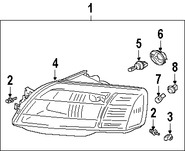 Foto de Faro Original para Mitsubishi Endeavor Marca Mitsubishi Nmero de Parte MR971931