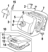 Foto de Bastidor de Respaldo de Asiento Original para Mitsubishi Endeavor Mitsubishi Galant Marca Mitsubishi Nmero de Parte MR595805