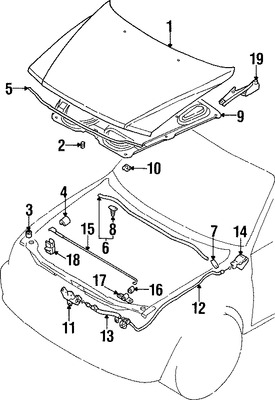 Foto de Panel de Cap� Original para Mitsubishi Montero Sport 1997 1998 2003 2004 Marca Mitsubishi N�mero de Parte MR241919