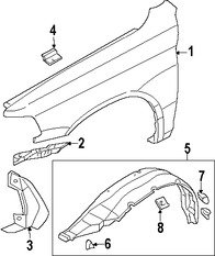 Foto de Guardafango Original para Mitsubishi Montero Sport 1997 1998 Marca Mitsubishi Nmero de Parte MR325737