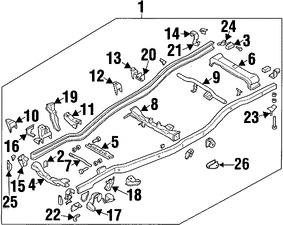 Foto de Percha de Hoja de Muelle Original para Mitsubishi Montero Sport Marca Mitsubishi N�mero de Parte MR325479