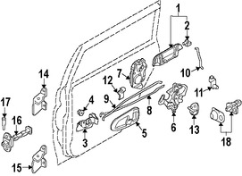 Foto de Conjunto de pestillo de puerta Original para Mitsubishi Montero Sport Marca Mitsubishi Nmero de Parte MR313409