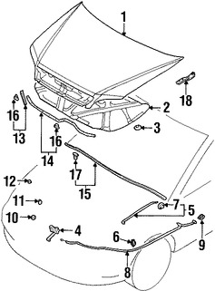 Foto de Cable Abre Capo Original para Mitsubishi Lancer 2004 2005 2006 2007 Marca Mitsubishi Nmero de Parte MN181175