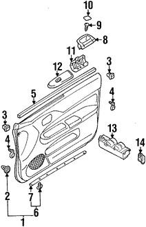 Foto de Interruptor de vidrio elctrico de la puerta Original para Mitsubishi Lancer Mitsubishi Montero Mitsubishi Endeavor Mitsubishi Galant Marca Mitsubishi Parte #MR587943