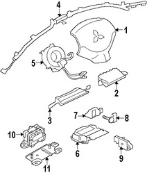 Foto de Sensor de impacto del Air Bag Original para Mitsubishi Lancer Mitsubishi Outlander Marca Mitsubishi Nmero de Parte 8651A001