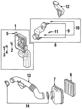 Foto de Espaciador de la carcasa del filtro de aire Original para Dodge Eagle Mitsubishi Chrysler Marca Mitsubishi Nmero de Parte MD620599