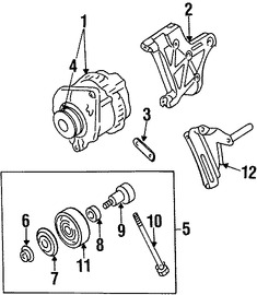 Foto de Rodillo Tensor Original para Nissan Pathfinder Infiniti QX4 Infiniti FX45 Infiniti M45 Marca NISSAN N�mero de Parte 119274P101