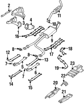 Foto de M�ltiple de Escape Original para Nissan Pathfinder 1999 2000 Infiniti QX4 1999 2000 Marca NISSAN N�mero de Parte 140042W600