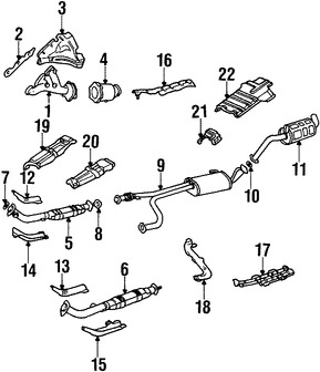 Foto de Protector de Calor Escape Original para Nissan Pathfinder 1998 1999 2000 2001 Infiniti QX4 2001 Marca NISSAN Nmero de Parte 205101W611
