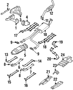Foto de Silenciador Original para Nissan Pathfinder Infiniti QX4 Marca NISSAN Nmero de Parte 203504W020