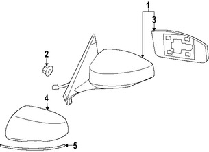 Foto de Cristal de espejo de la puerta Original para Nissan 370Z Marca NISSAN Nmero de Parte 963661EA0A